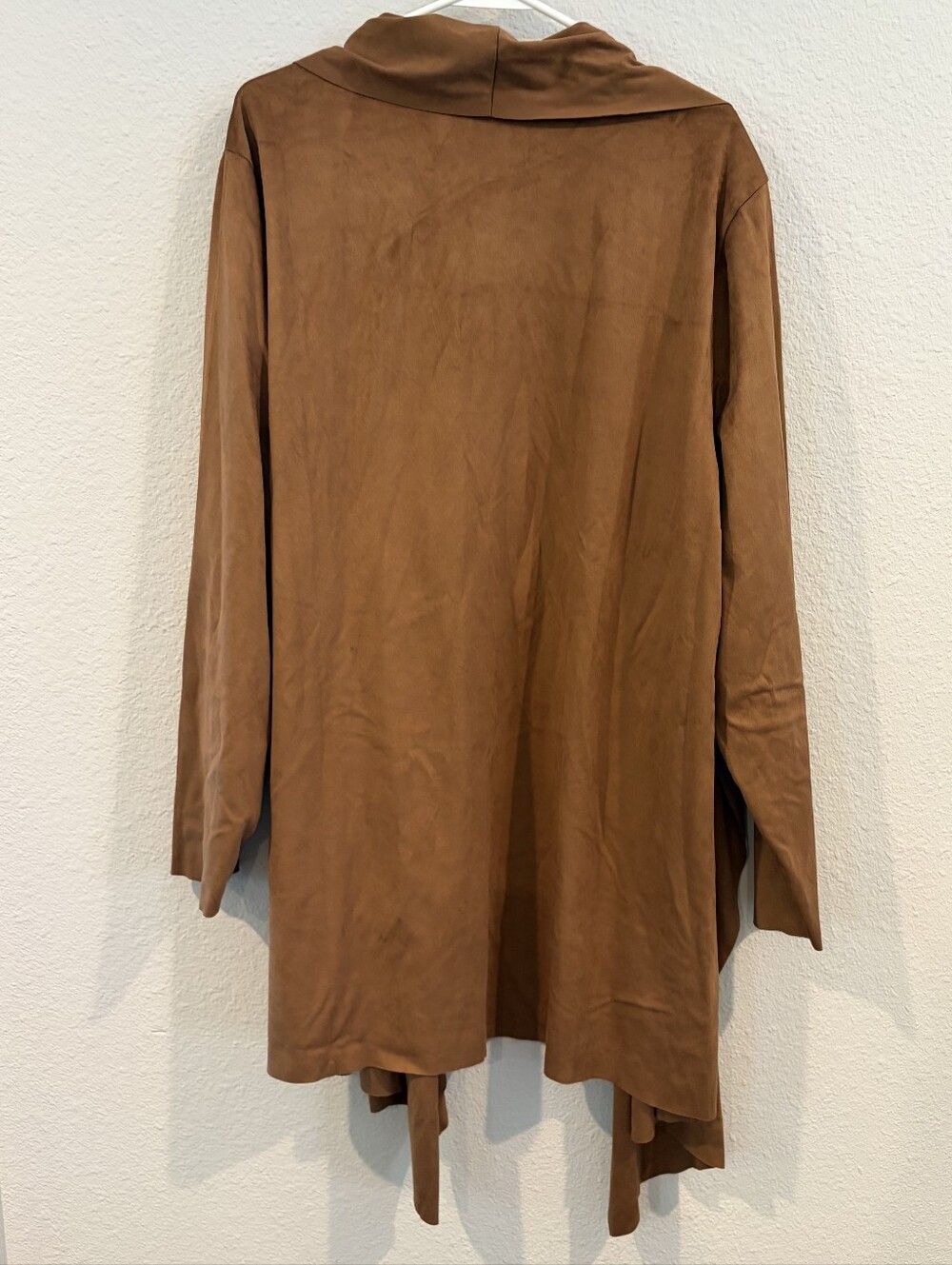 Soft Surroundings Womens‎ Classic Brown Faux Suede Open Front Cardigan Size 3X - Picture 2 of 3